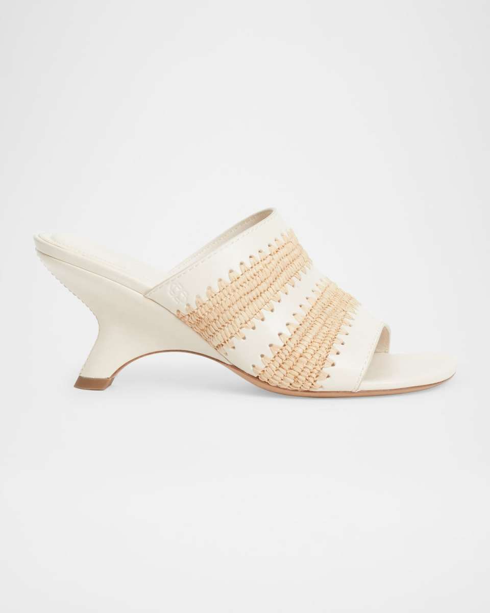 Shadow Raffia Mules